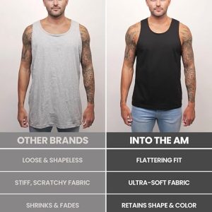 INTO THE AM Tank Tops for Men S - 2XL Plain Mens Tank Top Soft Cotton Blend Sleeveless Muscle Shirts Beach Casual 4.4 4.4 de 5 estrellas   (1,122)