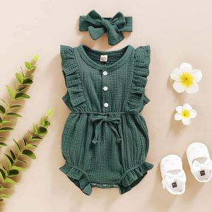 Renotemy Ropa para bebé recién nacido, mameluco de manga corta, mameluco de verano, ropa de bebé