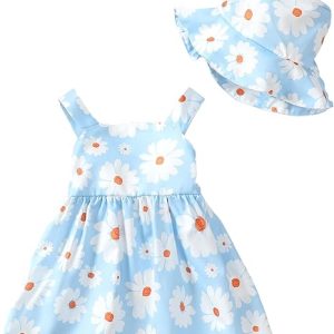 Vestido para bebé recién nacida niña pequeña Vestido para niña pequeña de cuello halter sin mangas con flores Vestido de verano para niña de espalda abierta Vestidos de verano para niña