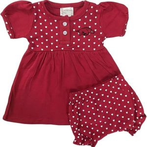 Two Feet Ahead Vestido de bebé niña con corazones a juego - Traje infantil con licencia oficial