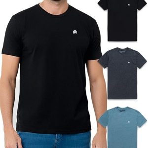 Camisetas para hombre, mezcla de algodón suave, cuello redondo, talla S a 4XL, ajuste atlético, camiseta básica lisa para hombre