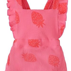 Fullfamous Conjunto de mono y diadema con volantes para bebé niña