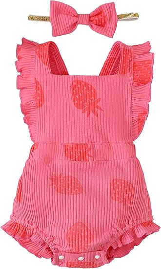 Fullfamous Conjunto de mono y diadema con volantes para bebé niña - Imagen 3
