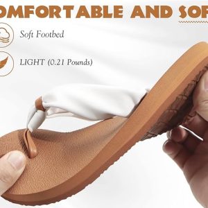 Sandalias para mujer con soporte de arco, cómodas, de yoga, con amortiguación de plantilla