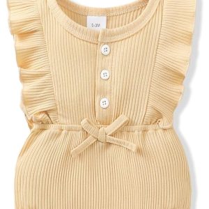 Renotemy Ropa para bebé recién nacido, mameluco de manga corta, mameluco de verano, ropa de bebé