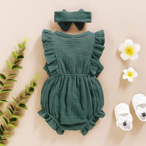 Renotemy Ropa para bebé recién nacido, mameluco de manga corta, mameluco de verano, ropa de bebé