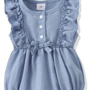 Renotemy Ropa para bebé recién nacido, mameluco de manga corta, mameluco de verano, ropa de bebé