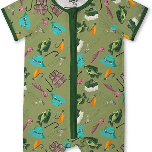 Pijama de viscosa de bambú para niños y niñas, mameluco con cremallera de 2 vías, manga corta, YKK, para bebés prematuros y recién nacidos de 0 a 24 meses