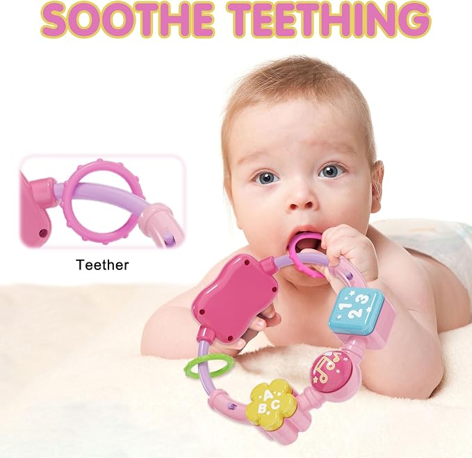 Ryotagift Animales de Peluche Juguetes de Elefante Musical Bilingüe para Bebé, Juguete de Aprendizaje Temprano para Infantes con Música con Luces y Crujido, Juguetes para Tiempo Boca Abajo para 0 3 6