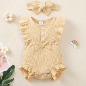 Renotemy Ropa para bebé recién nacido, mameluco de manga corta, mameluco de verano, ropa de bebé