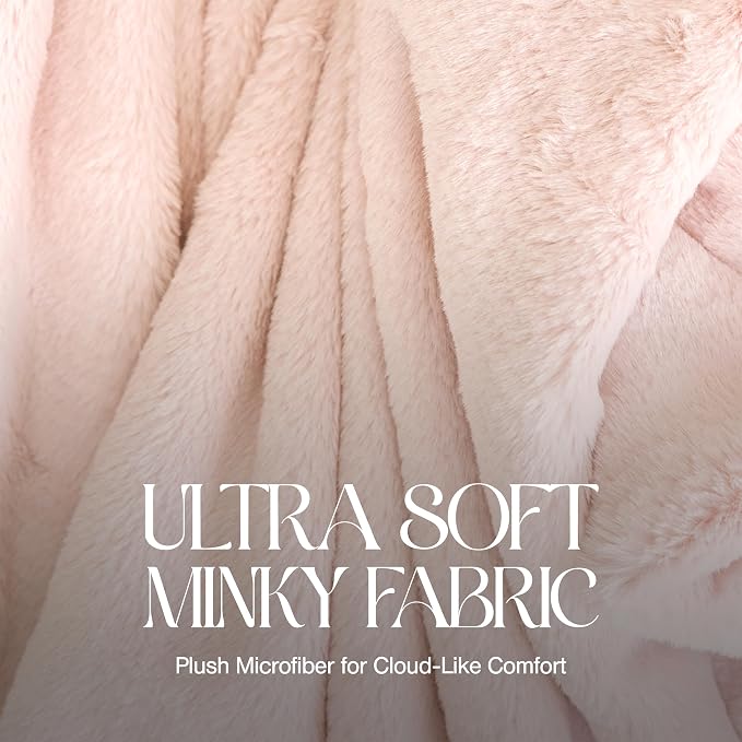 Manta de piel sintética ultra suave para sofá, cama y hogar – Esponjosa, cálida y lujosa – Colección Posh (Mediana, 50x60 pulgadas) - Imagen 2