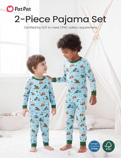 Conjuntos de pijama para niños pequeños y niños con viscosa de bambú, pijamas de ajuste cómodo para niñas, ropa de dormir cómoda para todas las estaciones, edades de 2 a 12 años - Imagen 2