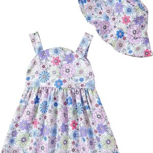 Vestido para bebé recién nacida niña pequeña Vestido para niña pequeña de cuello halter sin mangas con flores Vestido de verano para niña de espalda abierta Vestidos de verano para niña
