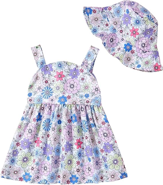 Vestido para bebé recién nacida niña pequeña Vestido para niña pequeña de cuello halter sin mangas con flores Vestido de verano para niña de espalda abierta Vestidos de verano para niña - Imagen 4