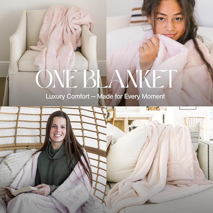 Manta de piel sintética ultra suave para sofá, cama y hogar – Esponjosa, cálida y lujosa – Colección Posh (Mediana, 50x60 pulgadas) - Imagen 3